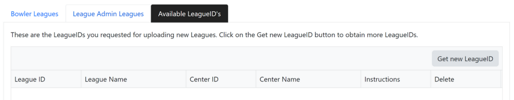 Available LeagueIDs