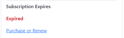 Web Subscription Status